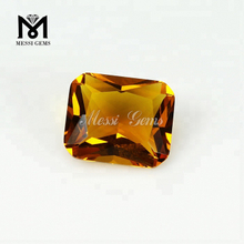 vente en gros pierre d'ambre synthétique octogone pierre de verre de couleur ambre