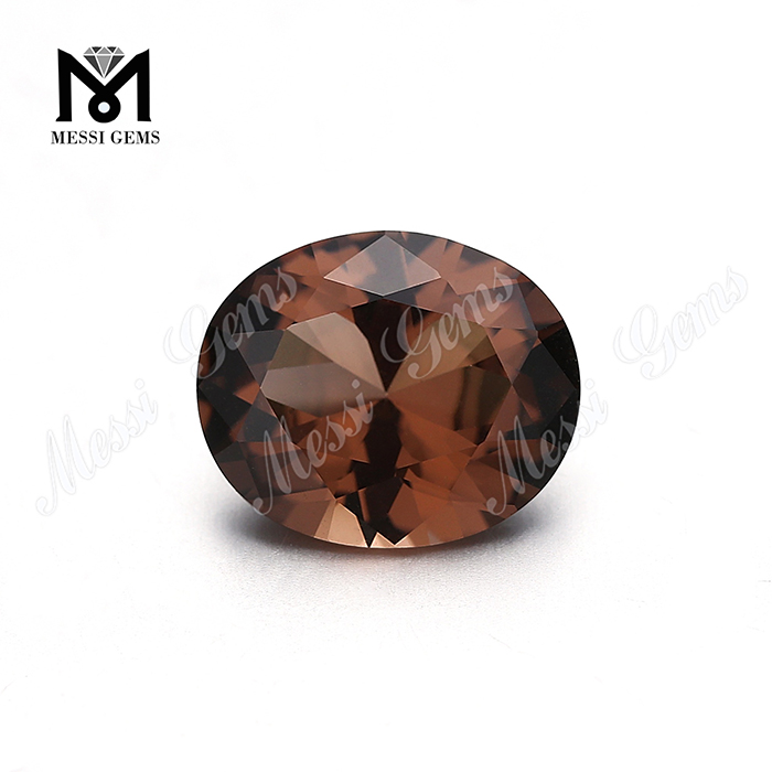 Coupe ovale résistante à la chaleur 12 x 14 mm nano pierre synthétique nanosital marron