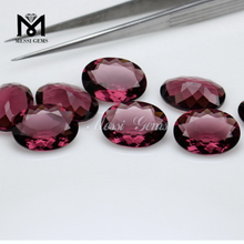 Vente en gros 13x18 pierres précieuses en verre ovale pierres de verre rhodolite pour bijoux