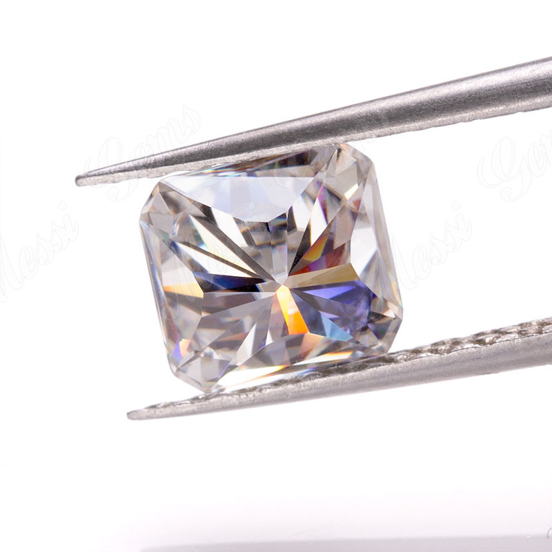 Pierres de diamant synthétiques de couleur D coupe radiante 10x10mm blanc vvs moissanite en vrac