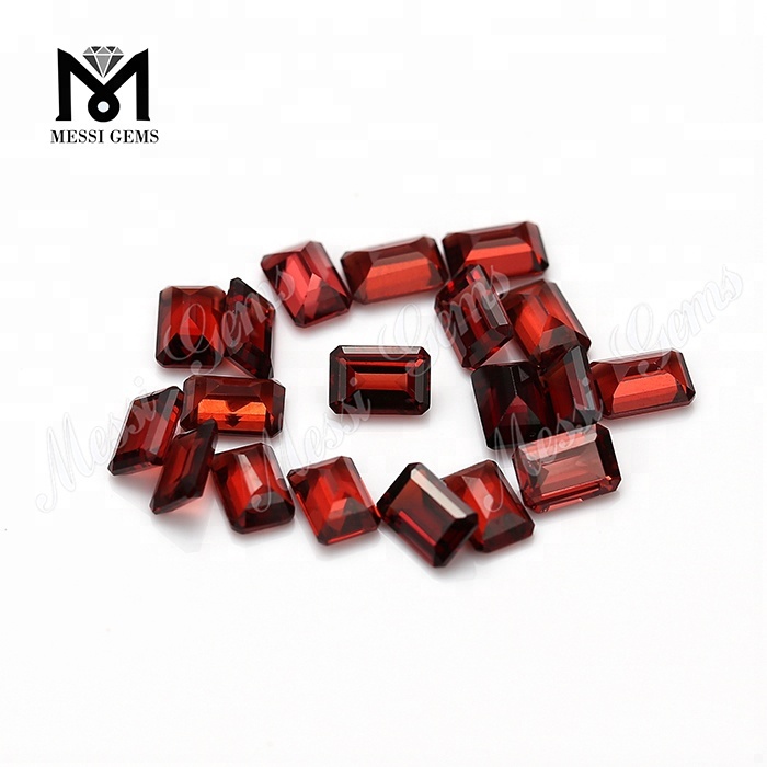 Vente en gros de 4*6mm de pierre de grenat rouge naturel taille émeraude