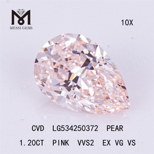 1.20ct PEAR cvd lab diamonds Pink Color Loose Lab Diamonds prix usine
