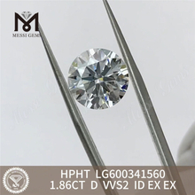 Diamants traités 1.86CT D VVS2 ID Hpht LG600341560 Choix respectueux de l'environnement 丨 Messigems