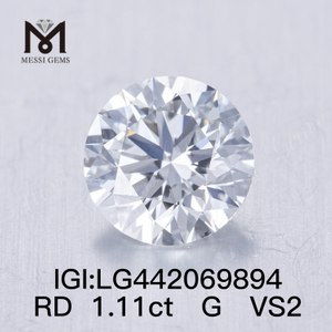 Diamants de laboratoire ronds BRILLANT IDEAL 2EX de 1,11 carat G VS2