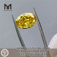 3,03CT OV FANCY VIVID YELLOW VS2 VG EX HPHT Diamant jaune LG578314624