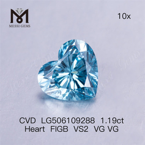 Diamants de laboratoire en vrac de 1,19 ct Diamant bleu taille cœur VS2