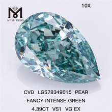4,39CT POIRE FANCY VERT INTENSE VS1 VG EX CVD Diamant Vert LG578349015