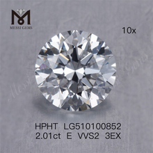 2.01CT E VVS HPHT diamants RD Cut diamants de laboratoire prix usine
