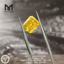 1.20ct Yellow Lab Diamond VS1 RECTANGULAIRE Diamant de laboratoire taillé en vente LG534250295