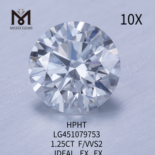 Diamants de laboratoire 1.25ct F VVS2 RD IDEAL Cut Grade diamant HPHT en vente