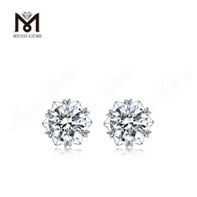 Messi Gems Simple Design Boucles d'oreilles 1 carat Moissanite Diamant Bijoux