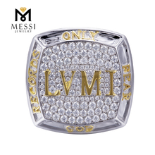 LVMI S925 Lab diamant hommes Hiphop anneaux mode audacieuse pour les audacieux