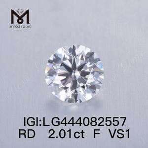 2,01 carats F VS1 EX Cut Diamant rond cultivé en laboratoire