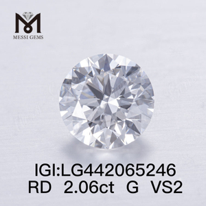 2.06ct G VS2 Lab Grown Diamonds Round Cut EX
