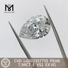 Diamants cvd 7.94CT E VS1 EX VG PEAR à vendre Éclat économique pour les bijoutiers 丨 Messigems LG602357755