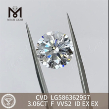 3.06CT F VVS2 ID EX EX 3ct Diamants CVD en vrac directement de l'usine LG586362957 丨Messigems 